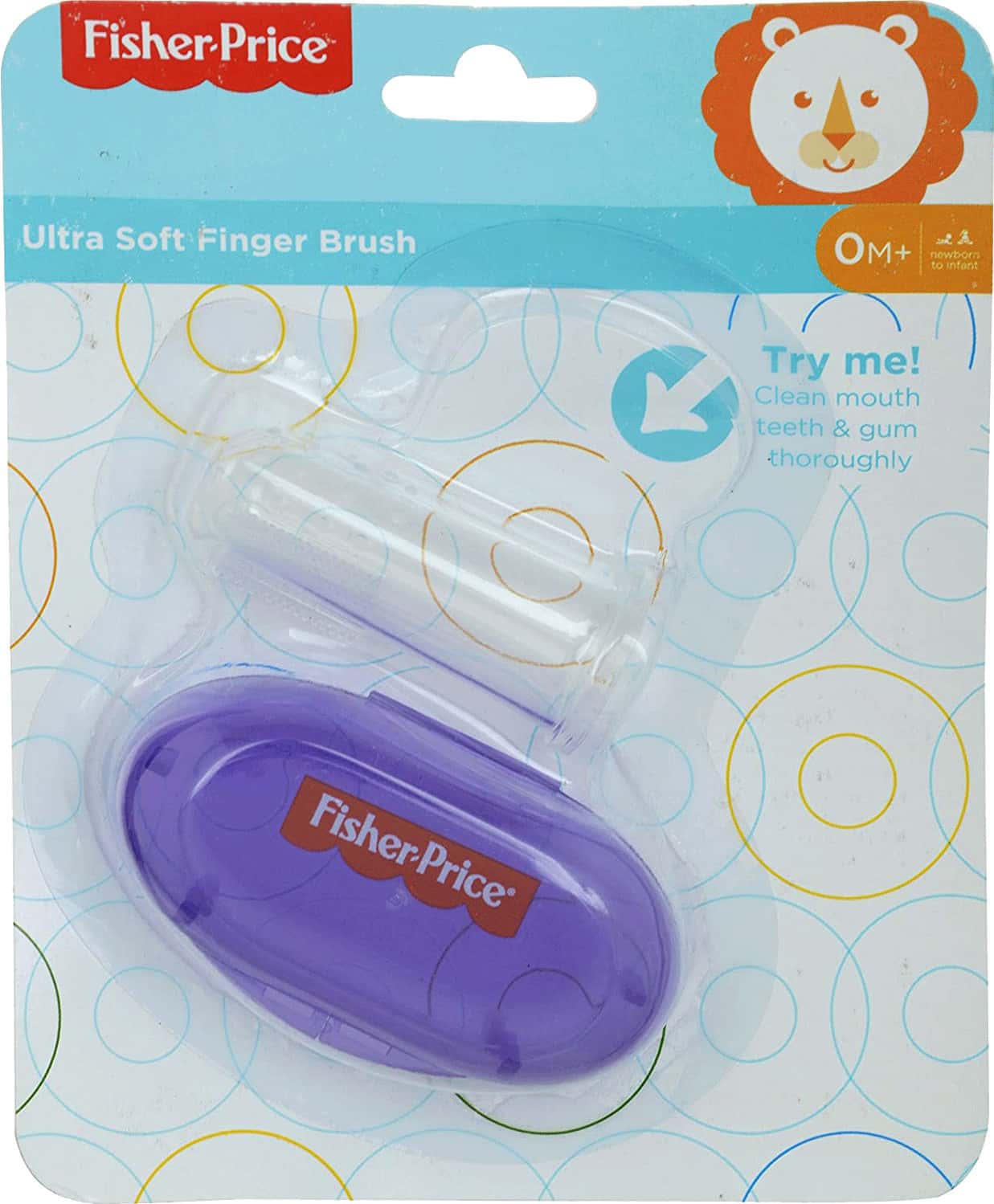Fisher Price Silicone Baby Finger Brush With Case One Size Purple