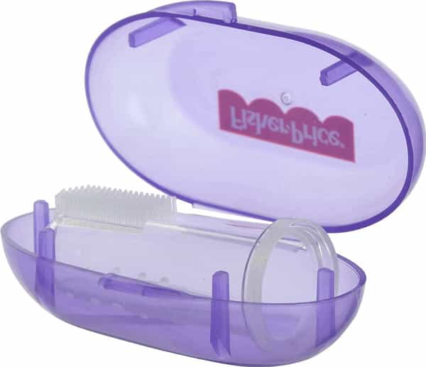 Fisher Price Silicone Baby Finger Brush With Case One Size Purple