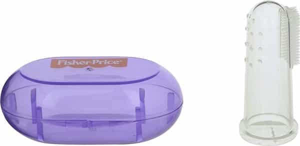 Fisher Price Silicone Baby Finger Brush With Case One Size Purple