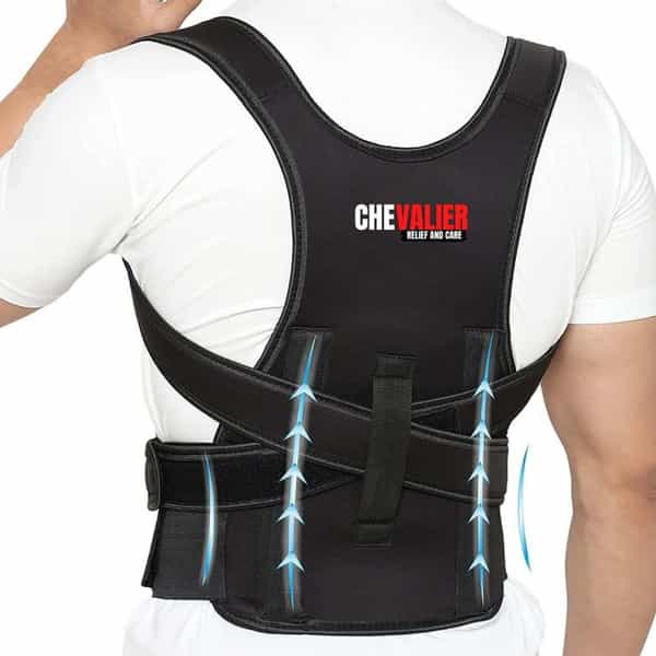 Chevalier Posture Correction Belt | Helps Back Pain Relief & Straight Back & Shoulder - Black