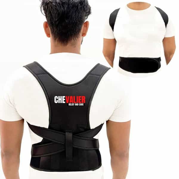 Chevalier Posture Correction Belt | Helps Back Pain Relief & Straight Back & Shoulder - Black