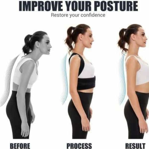 Chevalier Posture Correction Belt | Helps Back Pain Relief & Straight Back & Shoulder - Black