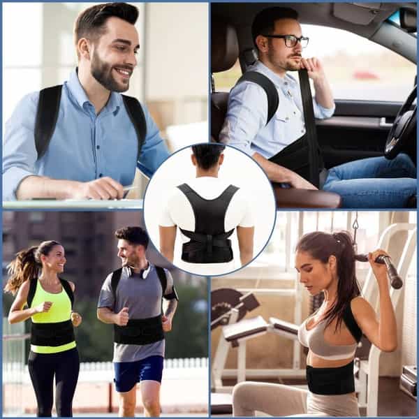 Chevalier Posture Correction Belt | Helps Back Pain Relief & Straight Back & Shoulder - Black