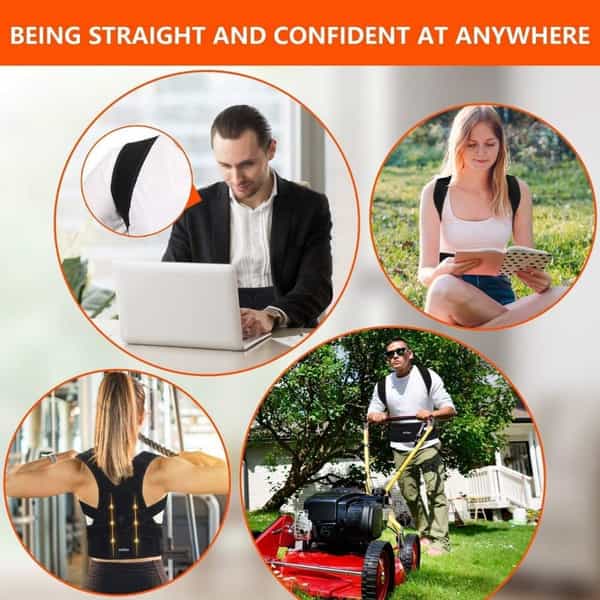 Chevalier Posture Correction Belt | Helps Back Pain Relief & Straight Back & Shoulder - Black