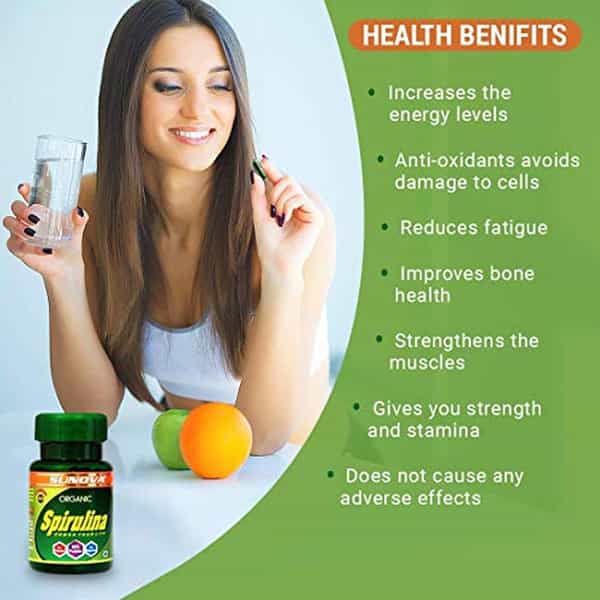 Sunova Organic Spirulina Capsules Nature's Supplement Spirulina 60 Capsules (Pack Of 3)