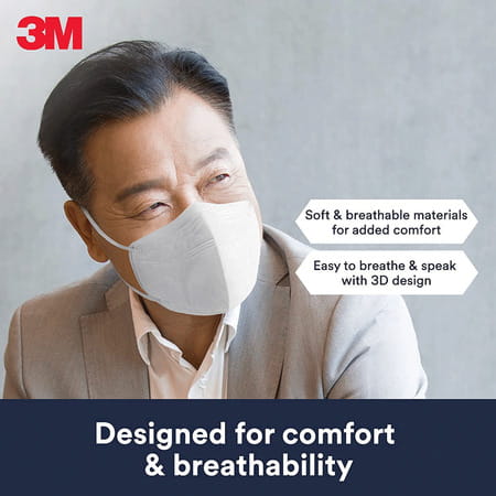 3m Kn95 Respirator Comfort Design (Face Mask 3 Units White)
