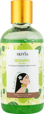 Skivia Green Apple Body Wash | Improves Skin Texture | For All Skin Types (200 Ml)