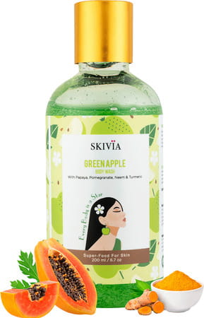 Skivia Green Apple Body Wash | Improves Skin Texture | For All Skin Types (200 Ml)