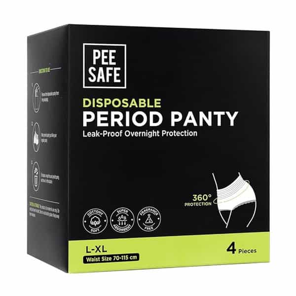 Pee Safe Disposable Period Panties For Women Leak Proof | L-Xl | Pack Of 4 | 360 Protection