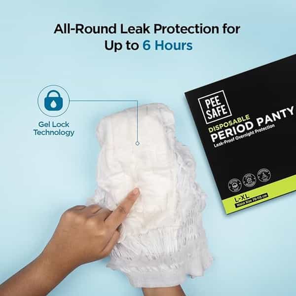 Pee Safe Disposable Period Panties For Women Leak Proof | L-Xl | Pack Of 4 | 360 Protection