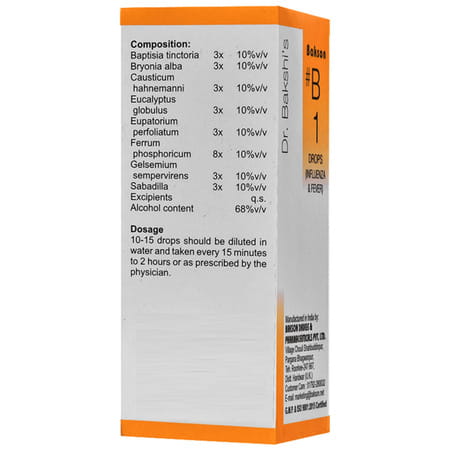Baksons Homoeopathy B1 Influenza & Fever Drops 30 Ml