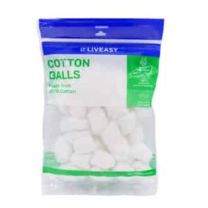 Liveasy Cotton Balls - Pack Of 50 - Soft & White - Made From 100% Cotton