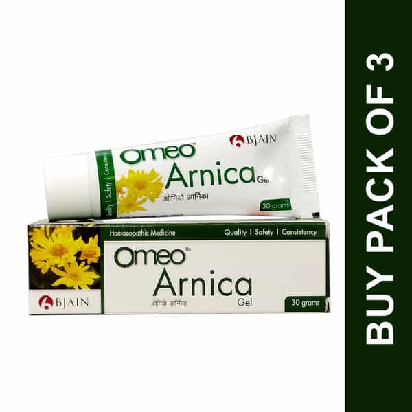 Bjain Omeo Arnica Gel | Homeopathic Support For Pain | Swelling & Bruises | 30Gm (Pack Of 3)