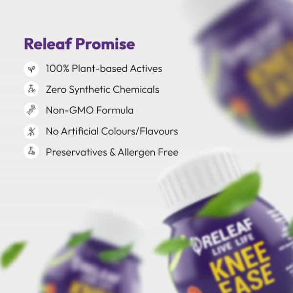 Releaf Knee Ease Ayurvedic Knee Rejuvenator & Pain Relief Supplement 60N
