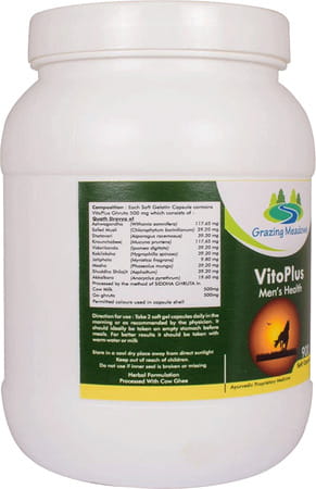 Grazing Meadows Vitoplus 900 Capsules | Ayurvedic Herbal Formulation For Men (Pack Of 4)