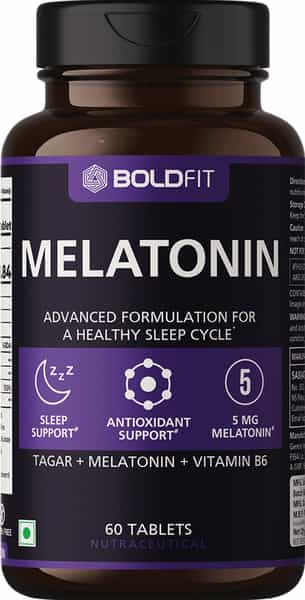 Boldfit Sleeping Aid Pills For Deep Sleep Melatonin 5Mg - 60 Veg Tablets