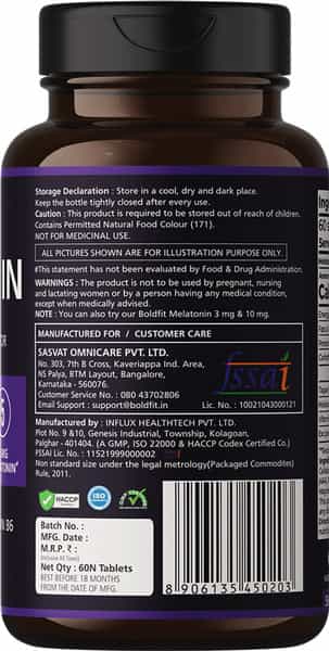 Boldfit Sleeping Aid Pills For Deep Sleep Melatonin 5Mg - 60 Veg Tablets