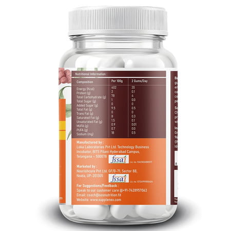 Supplenex Energy Gum | Caffeine | Unisex | Infused With Arabica Coffee | Sugar Free | 30n