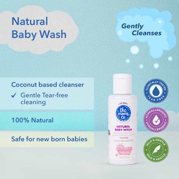 The Moms Co. Travel (Shampoo/ Wash And Lotion -30 Ml Each) Baby Bath Kit Of 90 Ml