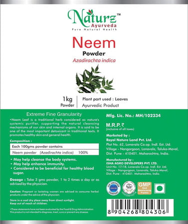 Naturz Ayurveda Neem Patra Powder - 1 Kg Value Pack Of 2