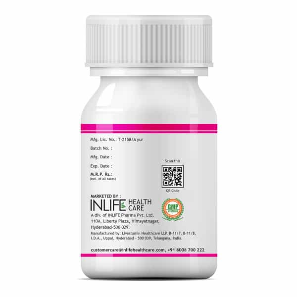 Inlife Ayurvedic Herbs Hair Support Supplement 500 Mg - 60 Vegetarian Capsules