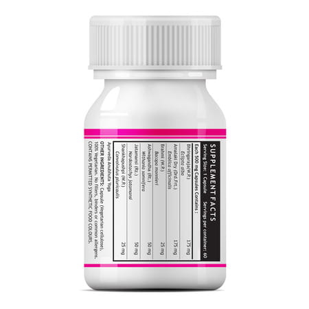 Inlife Ayurvedic Herbs Hair Support Supplement 500 Mg - 60 Vegetarian Capsules