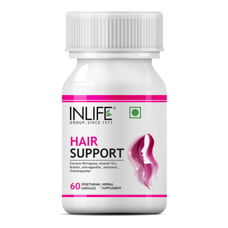 Inlife Ayurvedic Herbs Hair Support Supplement 500 Mg - 60 Vegetarian Capsules