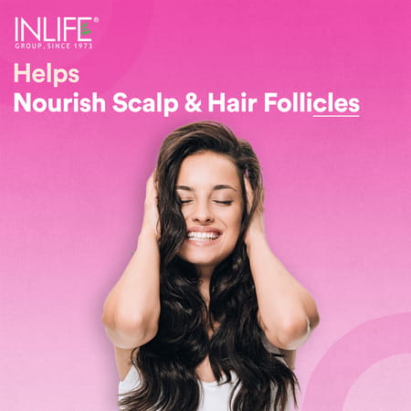 Inlife Ayurvedic Herbs Hair Support Supplement 500 Mg - 60 Vegetarian Capsules