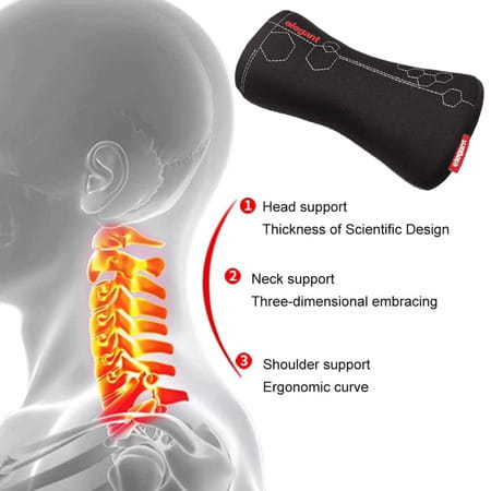 Elegant Zig Memory Foam Neck Support Pillow Black - Set Of 2