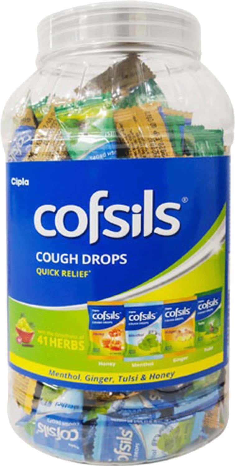 Cofsils Drops Assorted (honey Menthol Ginger & Tulsi)jar Of 220 (pack Of 2)