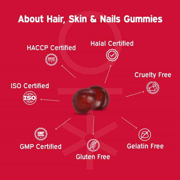Nutriburst Biotin Gummies To Support Hair | Skin & Nail Growth (60 Gummies)(Strawberry Flavor)