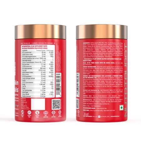 Nutriburst Biotin Gummies To Support Hair | Skin & Nail Growth (60 Gummies)(Strawberry Flavor)