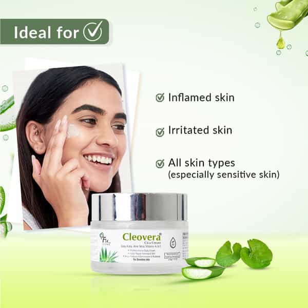 Fixderma Cleovera Cica Face Cream | Suitable For Sensitive & Dry Skin | Repair Damaged Skin (50 G)