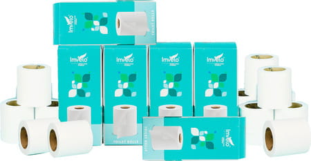 Imvelo 2ply Embossed Toilet Paper Roll|Pack Of 6 - 2 Rolls Each Pack|180 Pulls Each Roll|2160 Pulls