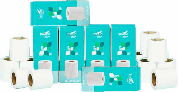 Imvelo 2Ply Embossed Toilet Paper Roll|Pack Of 6 - 2 Rolls Each Pack|180 Pulls Each Roll|2160 Pulls