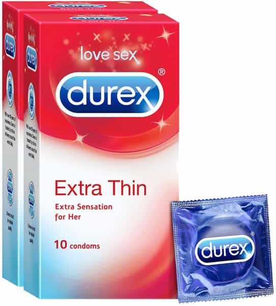 Durex Extra Thin Condoms For Men - 10 Count (Pack Of 2)