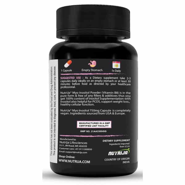 Nutrija Inositol Capsules 750Mg (60 Capsules)