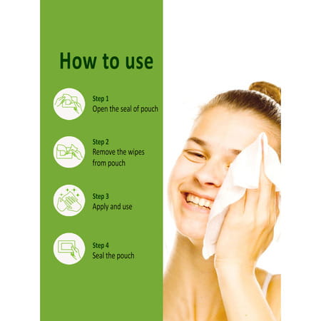 Omeo Aloe Vera Refreshing Wet Wipes For Face With Aloe Vera Extract | Mint Oil & Vitamin E - 25n