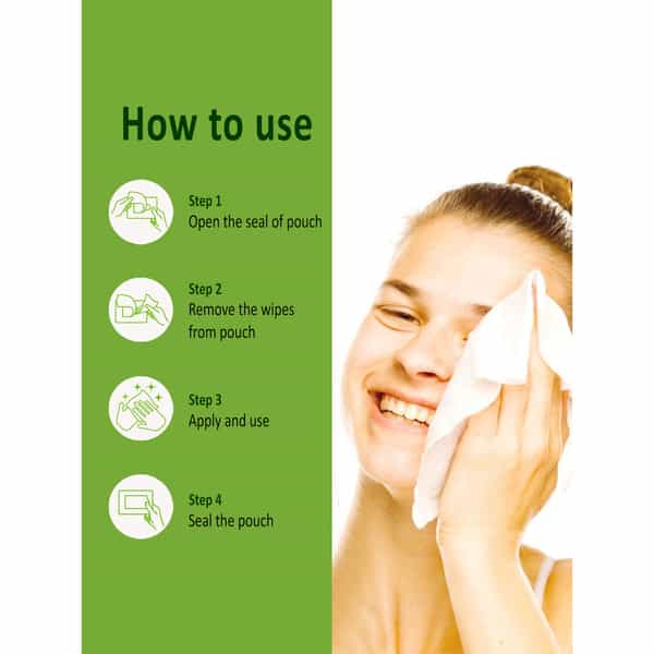 Omeo Aloe Vera Refreshing Wet Wipes For Face With Aloe Vera Extract | Mint Oil & Vitamin E - 25N