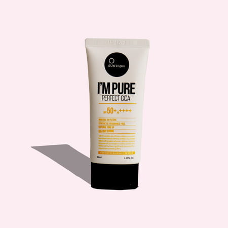 Suntique I'M Pure Perfect Cica - No White Cast - Spf 50 Protection From Uv Rays For Dry Skin - 50ml