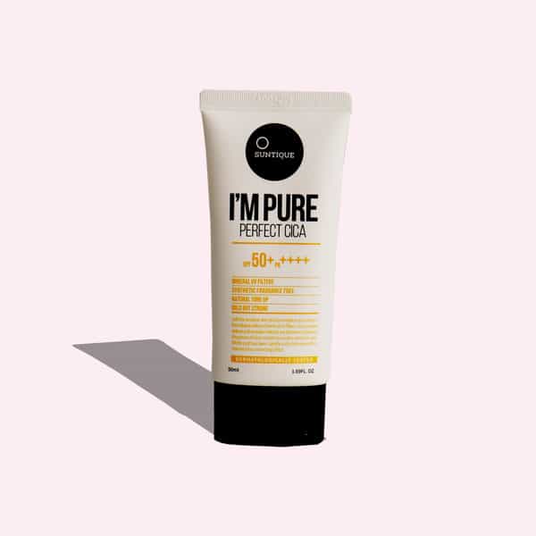 Suntique I'm Pure Perfect Cica - No White Cast - Spf 50 Protection From Uv Rays For Dry Skin - 50Ml