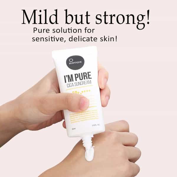 Suntique I'm Pure Perfect Cica - No White Cast - Spf 50 Protection From Uv Rays For Dry Skin - 50Ml