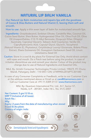 The Moms Co. Natural Vanilla Lip Balm 5gm