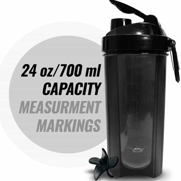 Musclexp Gym Shaker Pro Xp Mixer Shaker 700 Ml For Protein Bpa Free Material Sipper Bottle (Black)