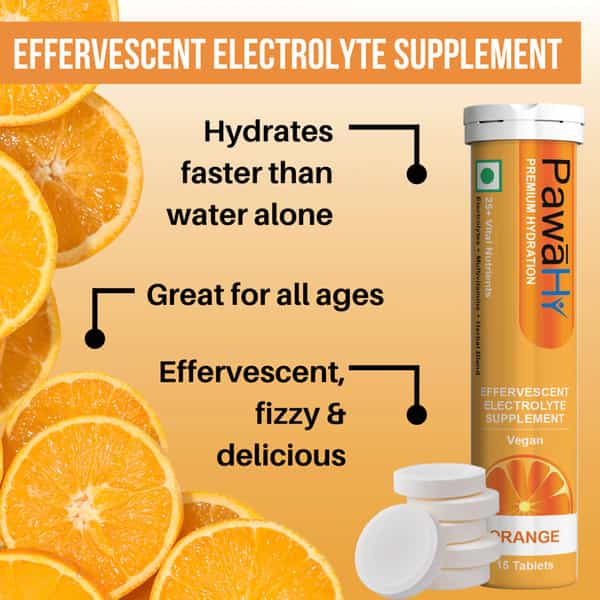 Pawahy Electrolyte Energy Hydration Ashwagandha& Herbs -Pack Of 2 (30 Tablets) -Orange