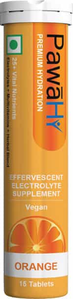 Pawahy Electrolyte Energy Hydration Ashwagandha& Herbs -Pack Of 2 (30 Tablets) -Orange