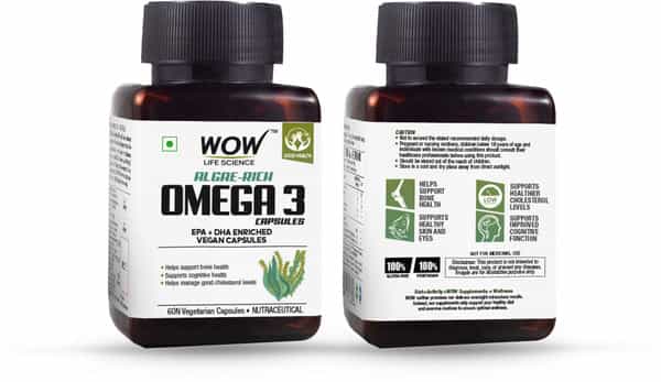 Wow Life Science Algae - Rich Omega 3 - 60 Vegetarian Capsules