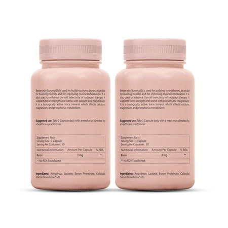 Sheneed Boron Supplement 3mg For Bone | Muscle & Metabolism With Magnesium & Calcium (Pack Of 2)