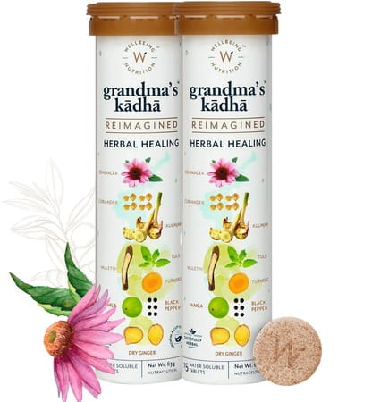 Wellbeing Nutrition Grandma'S Kadha Immunity Cough Cold And Flu Symptom Support 15 Tab (Pack Of 2)