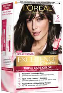 L'oreal Paris Excellence Creme 3 Dark Brown/natural Darkest Brown (72ml+100g)hair Color Box Of 172 G